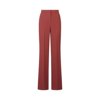 Max Mara Eliseo Smokingbroek - Dames - Wijde Broeken - Bruin - S - Leer - Broeken