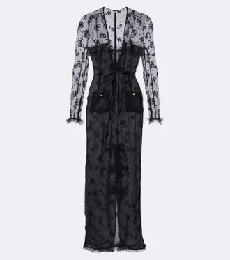 Alessandra Rich Bow-detail lace maxi dress