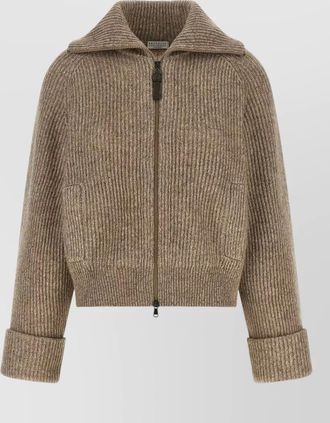 Brunello Cucinelli cashmere blend english rib knit cardigan