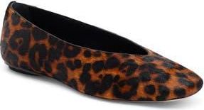 Reformation Prudence Ballet Flat in Leopard Haircalf at Nordstrom Rack, Size 7.5