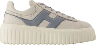 Hogan Stripes leren sneakers - Dames - Sneakers - Wit - 36 1/2 EU - Leer - Schoenen
