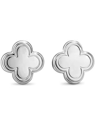 Devata Clover Stud Earrings in Rhodium Plated Sterling Silver at Nordstrom