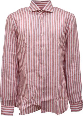 Barba Heren, Overhemden, Rood, Maat: 3XL Linnen