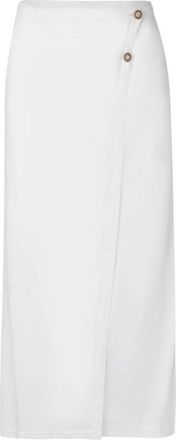 SOAH Womens Scarlet Linen Wrap Skirt In Off-White