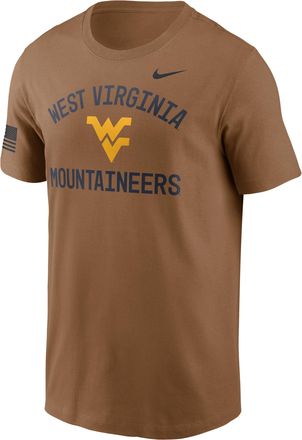 Nike West Virginia Courtside Nike Mens Dri-FIT College T-Shirt in Brown | 02ET2EAWVN-WYJ