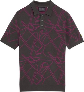 Lyle & Scott Truien & Vesten, Heren, Veelkleurig, S, Golf Outline Gebreide Poloshirt