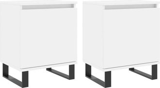 vidaXL Vidaxl - Bedside Cabinets 2 pcs White 40x30x50 cm Engineered Wood
