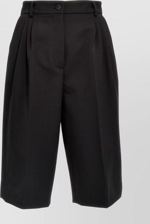 Dolce & Gabbana wool silk pleated knee-length tailored bermuda shorts