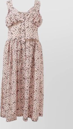 Lardini leopard-print sleeveless v-neck midi dress