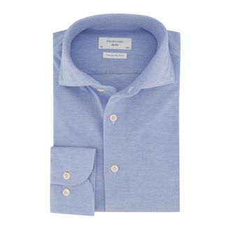 Profuomo Lichtblauwe Overhemdjurk van Katoen met Slim Fit - Heren - Zakelijke Overhemden - Blauw - 5XL - Katoen - Overhemden