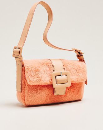 Maeve Fiona Faux Fur Buckle Shoulder Bag