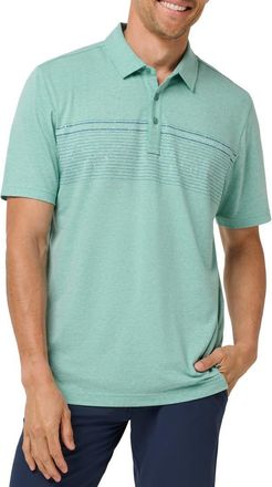 Travis Mathew Performance Jersey Polo in Heather Bright Aqua at Nordstrom, Size Medium