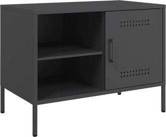vidaXL Tv Cabinet Black 68x39x50.5 cm Steel Vidaxl