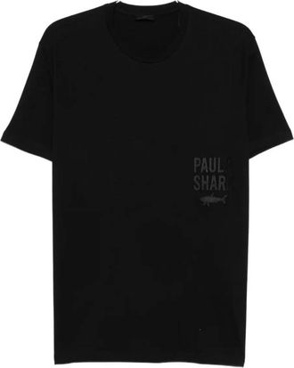 Paul & Shark Katoenen Jersey T-shirt met Logo Borduursel - Heren - T-shirts - Zwart - 2XL - Katoen - Tops