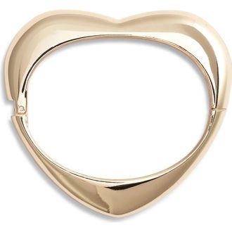 Nordstrom Puffy Heart Hinge Bracelet in Gold at Nordstrom