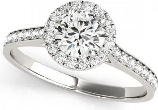 Allurez Lab Grown Diamond Halo Engagement Ring 14k White Gold (1.29ct)