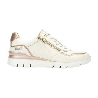Pikolinos Beige Casual Leren Sneakers - Dames - Sneakers - Beige - 41 EU - Leer - Schoenen