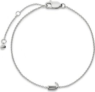 Monica Vinader Initial Pendant Bracelet in Sterling Silver J at Nordstrom