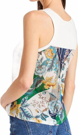 Drew Womens Nian Back Tank In Kelly/white