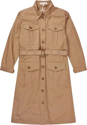Munthe Belted Coat - Dames - Jas met riem - Bruin - S - Jassen