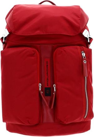 Piquadro Rode Unisex Gerecyclede Nylon Computer Rugzak - Dames - Rugzakken - Rood - ONE Size - Nylon - Tassen