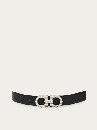 Ferragamo Uomo Cintura reversibile e regolabile Gancini Nero