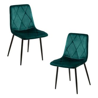Regalos Miguel Regalos Miguel - Packs Sillas Comedor - Pack 2 Sillas Lyke Terciopelo - Verde