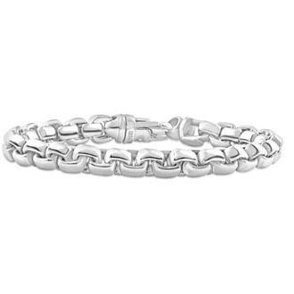 Pompeii3 Mens Steel Single Tone Clasp 8.5mm Rounded Tight Link 8.5 Bracelet