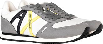 A|X Armani Exchange Mens Rio Side Logo Sneaker, Neutral Grey Off Wht, 6.5 UK