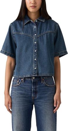 Levi's Logan Short Sleeve Denim Snap-Up Shirt in Tencel Tinted Times at Nordstrom, Size X-Large