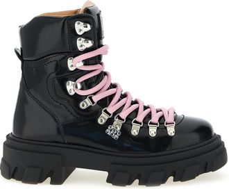 Ganni Ganni Polyester Lace-Up Womens Boots