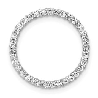 Diamond2Deal 14K White Gold Lab Grown Diamond Circle Pendant (0.35ct, VS, G-H)
