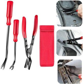 OEM Desmontaje De 3 Piezas: Alicates Para Extraer Clips De Coche, Abrazaderas De Fijaci&oacute;n, Palanca, Kit De Reparaci&oacute;n De Coche, Color Rojo