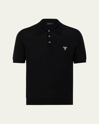 Prada Mens Wool Logo Polo