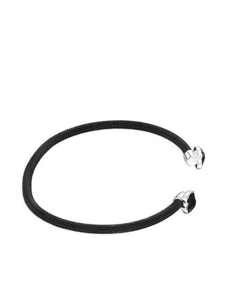 Tous bear-embellished bracelet - women - Sterling Silver/Onyx - One Size
