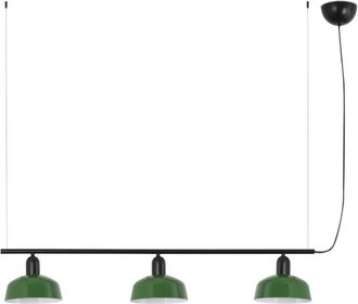 Faro Barcelona Faro Tatawin L&aacute;mpara Colgante De Techo Con Barra Peque&ntilde;a, Color Negro Y Verde Brillante, 3 Bombillas E27