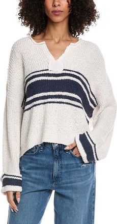 Vintage Havana Contrast Stripe V-Neck Sweater
