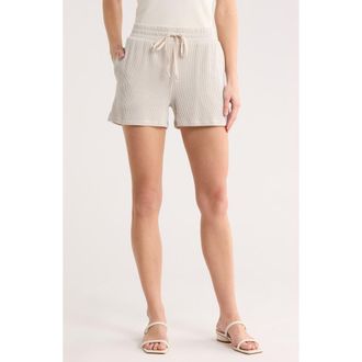 Bobeau Rib Drawstring Shorts in Egret at Nordstrom Rack, Size X-Small