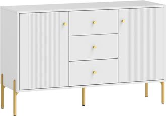 HOMCOM Aparador de sal&oacute;n 120x39.1x76 cm blanco