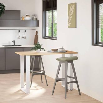 Berkfield Home Coffee Table Legs U-Shaped 2 pcs White 60x(90-91) cm Steel