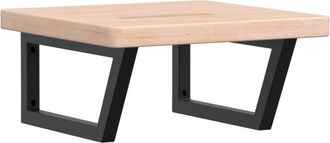 vidaXL Vidaxl - Estante De Lavabo De Pared De Acero Y Madera Maciza De Roble