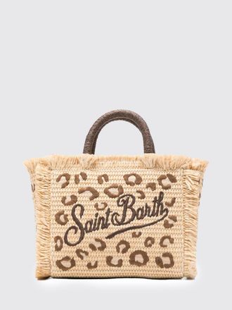 MC2 Saint Barth Borsa Vanity in rafia con motivo animalier jacquard
