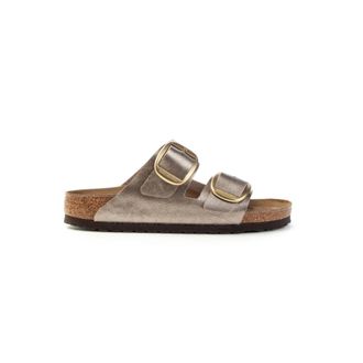 Birkenstock Sliders, female, Beige, Size: 11 US Arizona Big Buckle Sliders