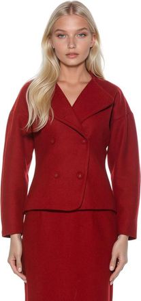 Alexia Admor Soren Crewneck Rounded Sleeve Blazer in Red at Nordstrom, Size 10