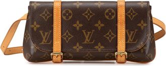 Louis Vuitton Brown Pvc Leather Pochette Sling Bag (Pre-Owned)