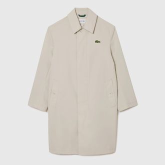 Lacoste Mens Lacoste Lightweight Showerproof Trench Coat in Grey