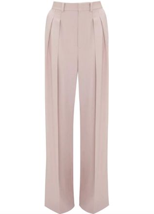 Victoria Beckham Double-Pleat Wide-Leg Trousers Size M