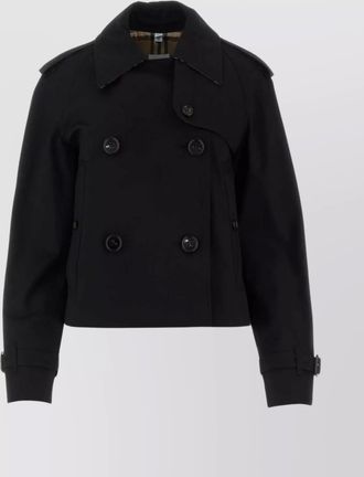 Burberry double-breasted trench coat buckle cuffs