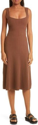 Vince Ribbed Sweetheart Neck Tank Dress in Hazelnut at Nordstrom Rack, Size X-Large