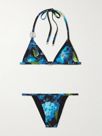 Dolce & Gabbana Bikini Con Stampa Floreale - Blu
